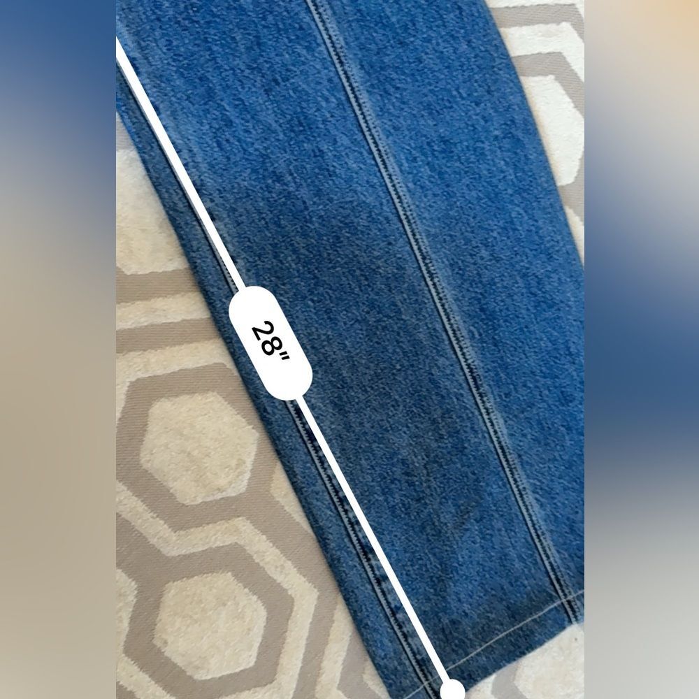 Self-Portrait Wide-Leg Stitched High-Rise Denim Jeans 26 - Picture 12 of 16